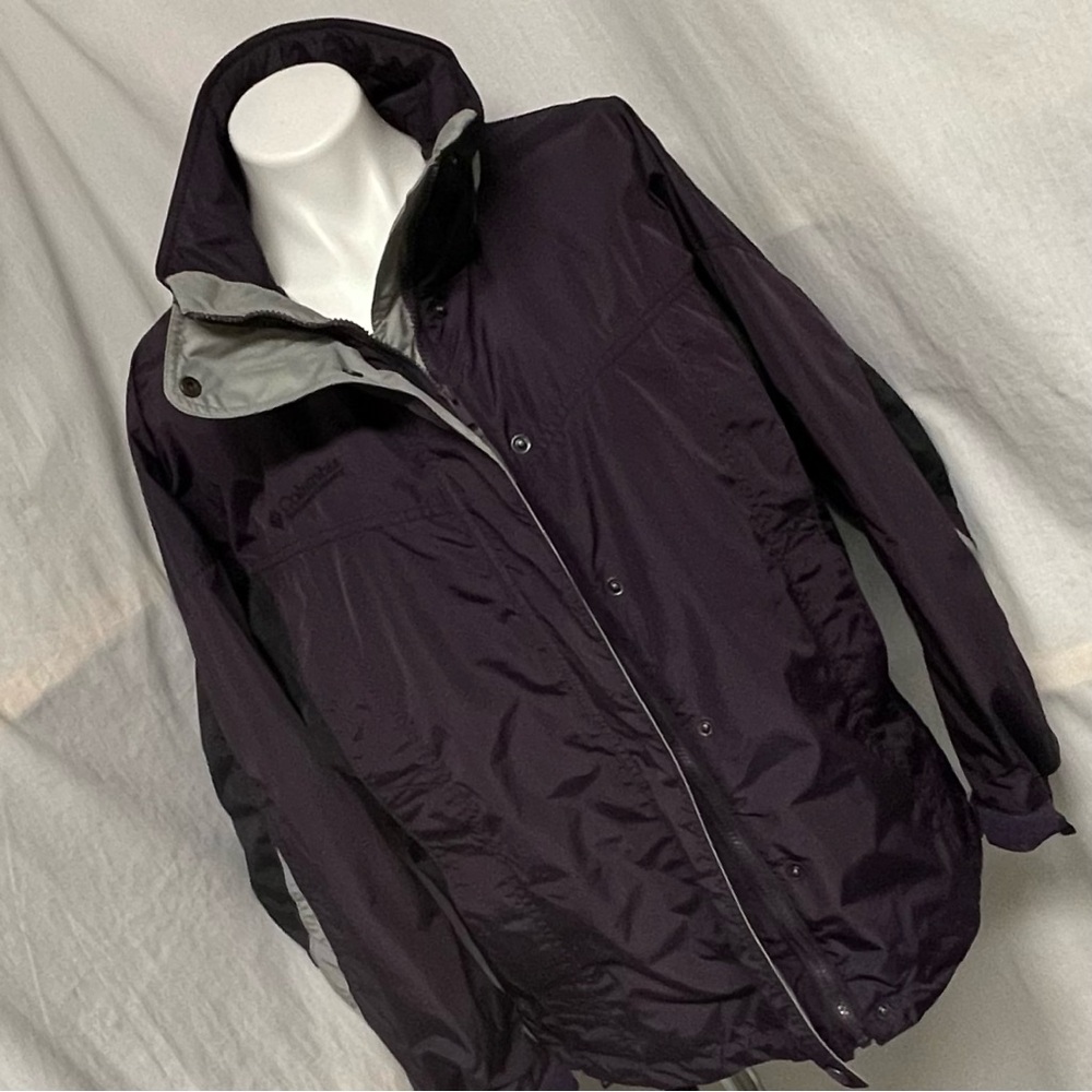 Vintage Columbia Bugaboo Womens Outer Ski Jacket Shell Purple Black Grey Large